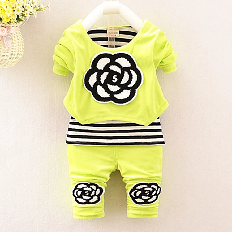 2017 Новый весенний бархатный милый костюм из 2 предметов с бантом детский модная