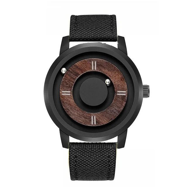 Black Canvas EUTOUR мужские часы с магнитными шариками, водонепроницаемые Роскошные Кварцевые часы от ведущего бренда, женские и мужские повседневные наручные часы из нержавеющей стали - Цвет: Black Canvas