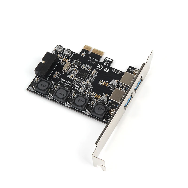 Main Control Chip PCI-E to Dual USB3.0 Ports Expansion Card PCI Express Adapter D720201 with 19 PIN For PC Desktop | Компьютеры и офис
