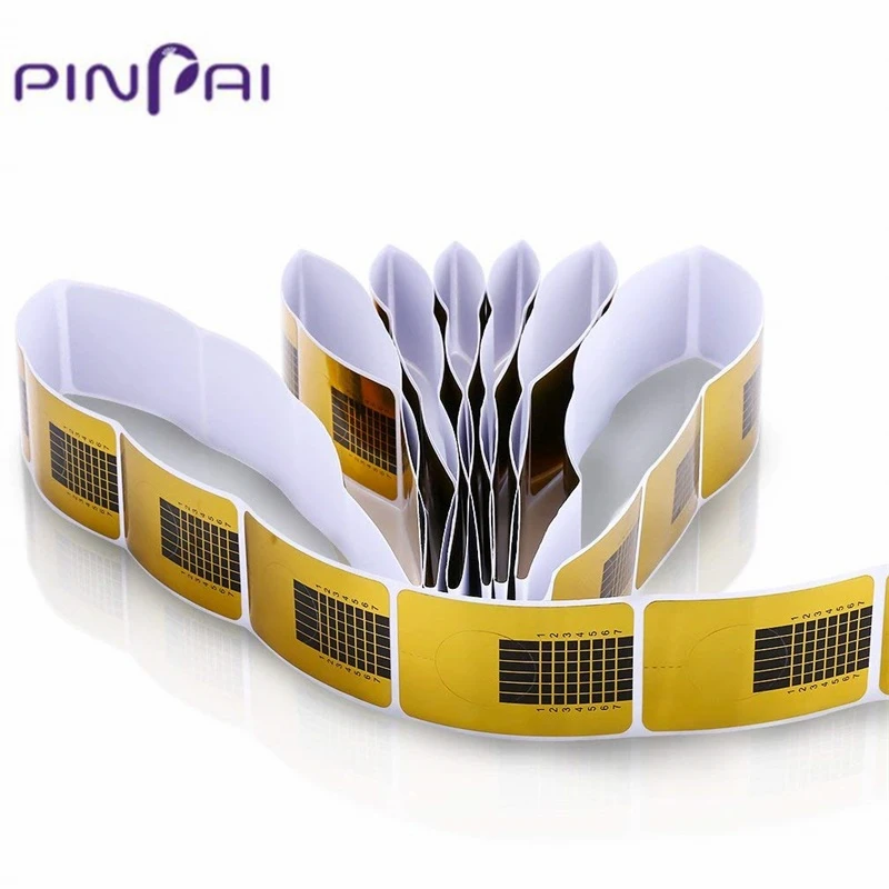 PinPai 500 шт. Прямоугольная форма для наращивания ногтей бумажная наклейка маникюра