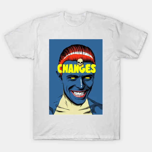 2017 новая мода высокое качество модал белая футболка с круглым вырезом Дэвид Боуи