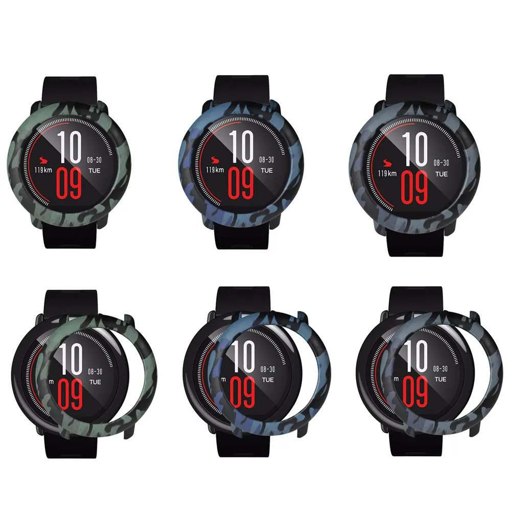 2 в 1 Камуфляжный Тонкий чехол для Xiaomi Huami Amazfit Pace защитный + пленка экрана часов