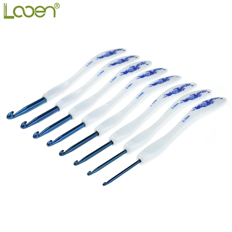 Вязальные крючки Looen 8 шт. пластиковые алюминиевые спицы для вязания крючком
