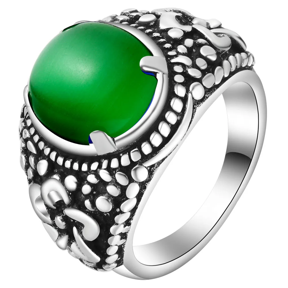 Женское кольцо с серебряным покрытием и искусственным драгоценным камнем|gemstone