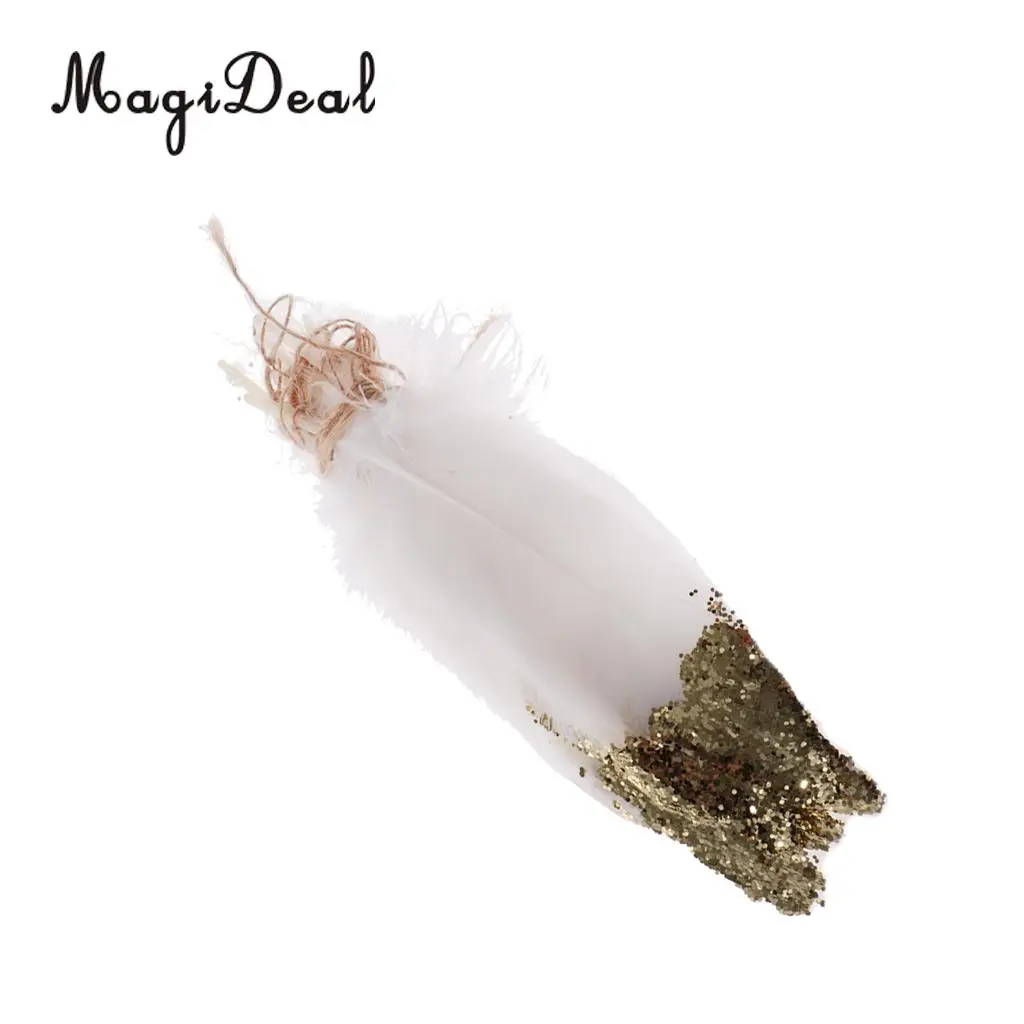 Волшебная гирлянда в стиле бохо с золотым пером розового и белого цвета