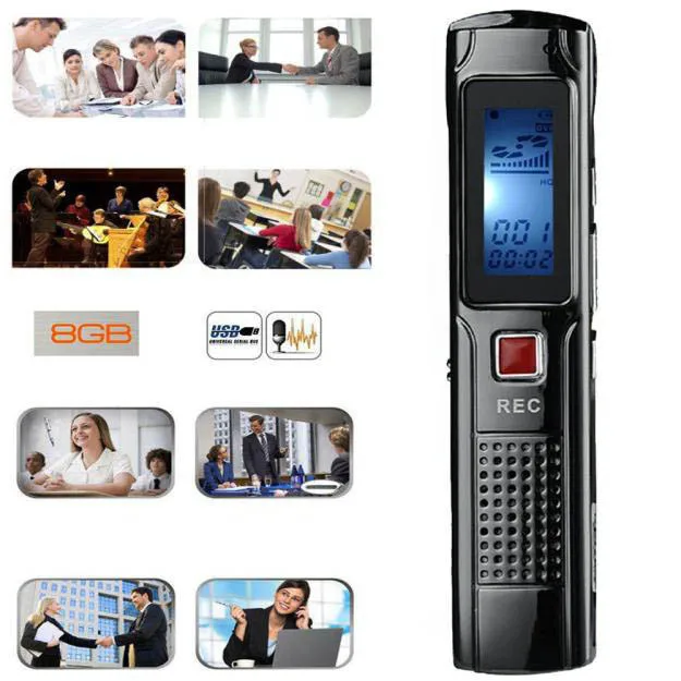8 Гб стальная стерео запись Мини цифровой диктофон аудио рекордер MP3 плеер с наушниками# YL