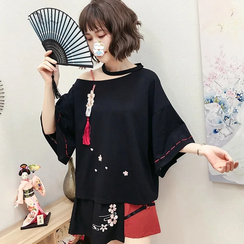 Женская футболка с Kimonos летняя и модная рубашка в японском стиле каваи юката FF2134