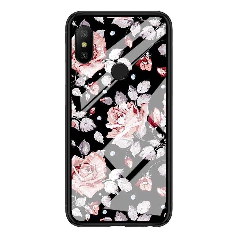 Роскошный стеклянный чехол с цветами для Xiaomi Redmi Note 5 Pro/S2 цветочный телефона 6 7 Pro
