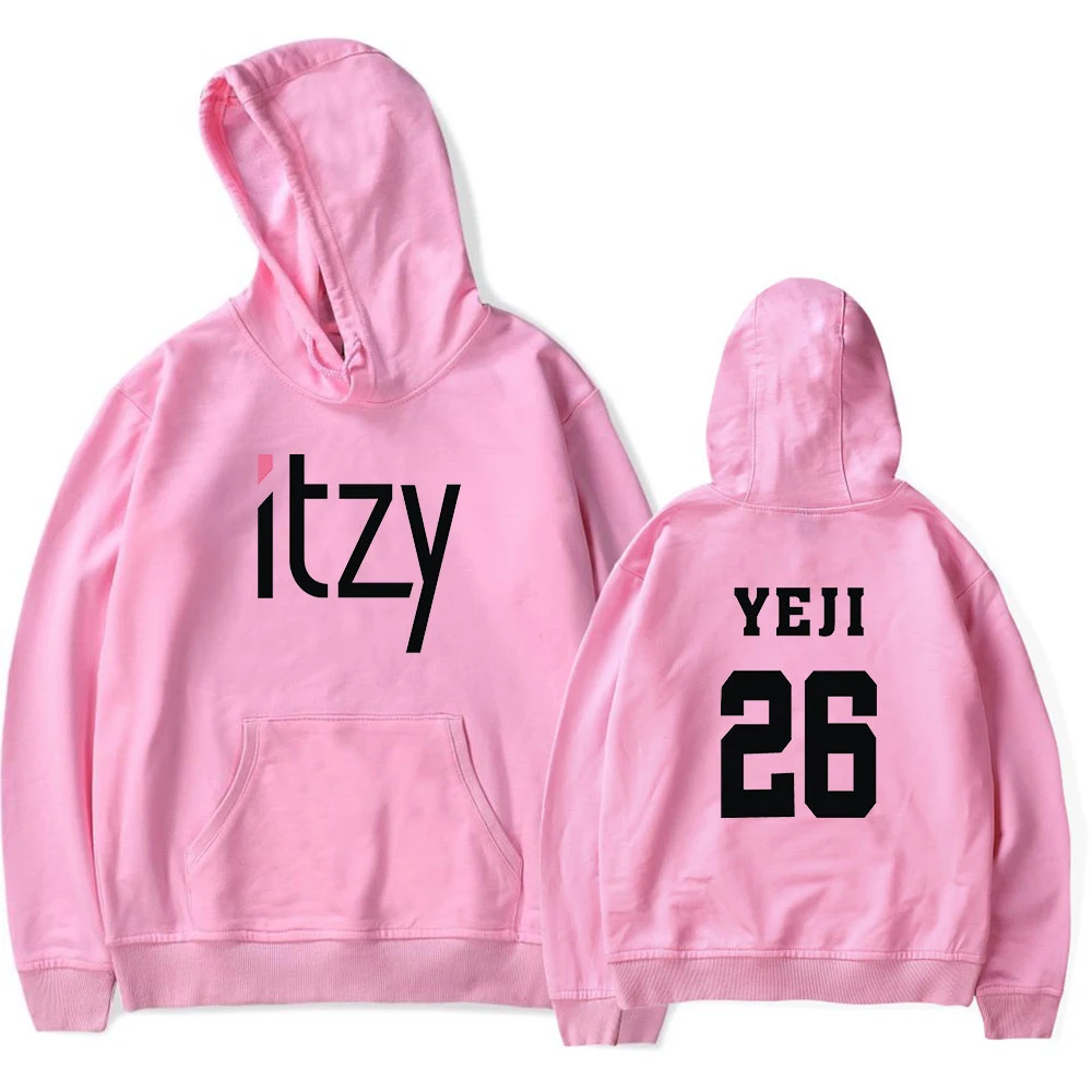 Лидер продаж толстовки с принтом ITZY розовый свитшот для мужчин и женщин Harajuku