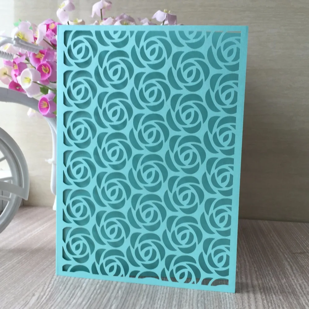 

20pcs RosePearl Paper Wedding Invitation Card Wedding Cards Invitation Laser Cut Vintage Wedding Supplies Greeting Blessing Card