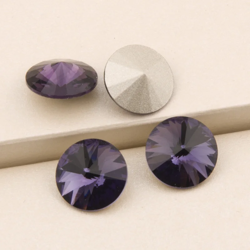 NYMR #1122 All Sizes Purple Velvet Rivoli Pointback Setting Sew On Crystal Fancy Rhinestone Strass For Garment Decoration | Дом и сад