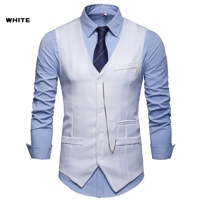 ZOGGA 2019 мужские Модные жилеты куртка для парней приталенный костюм жилет мужской