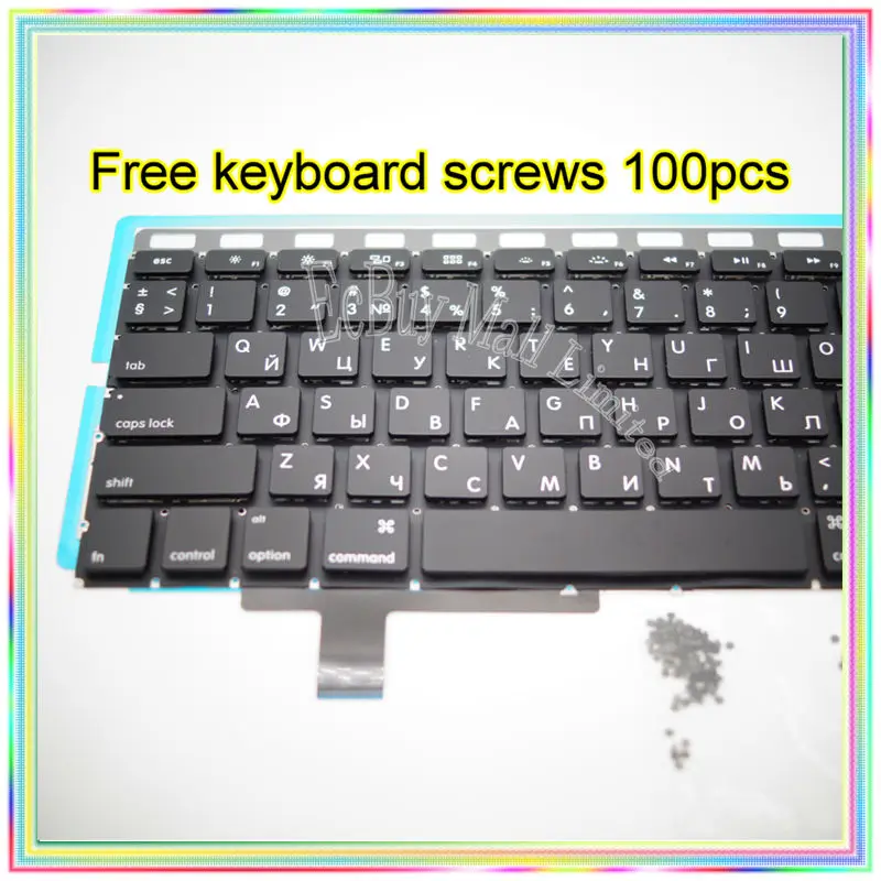 Brand New Small Enter RS Russian keyboard+Backlight Backlit+100pcs keyboard screws For MacBook Pro 17.1&quot A1297 2009-2012 Years |
