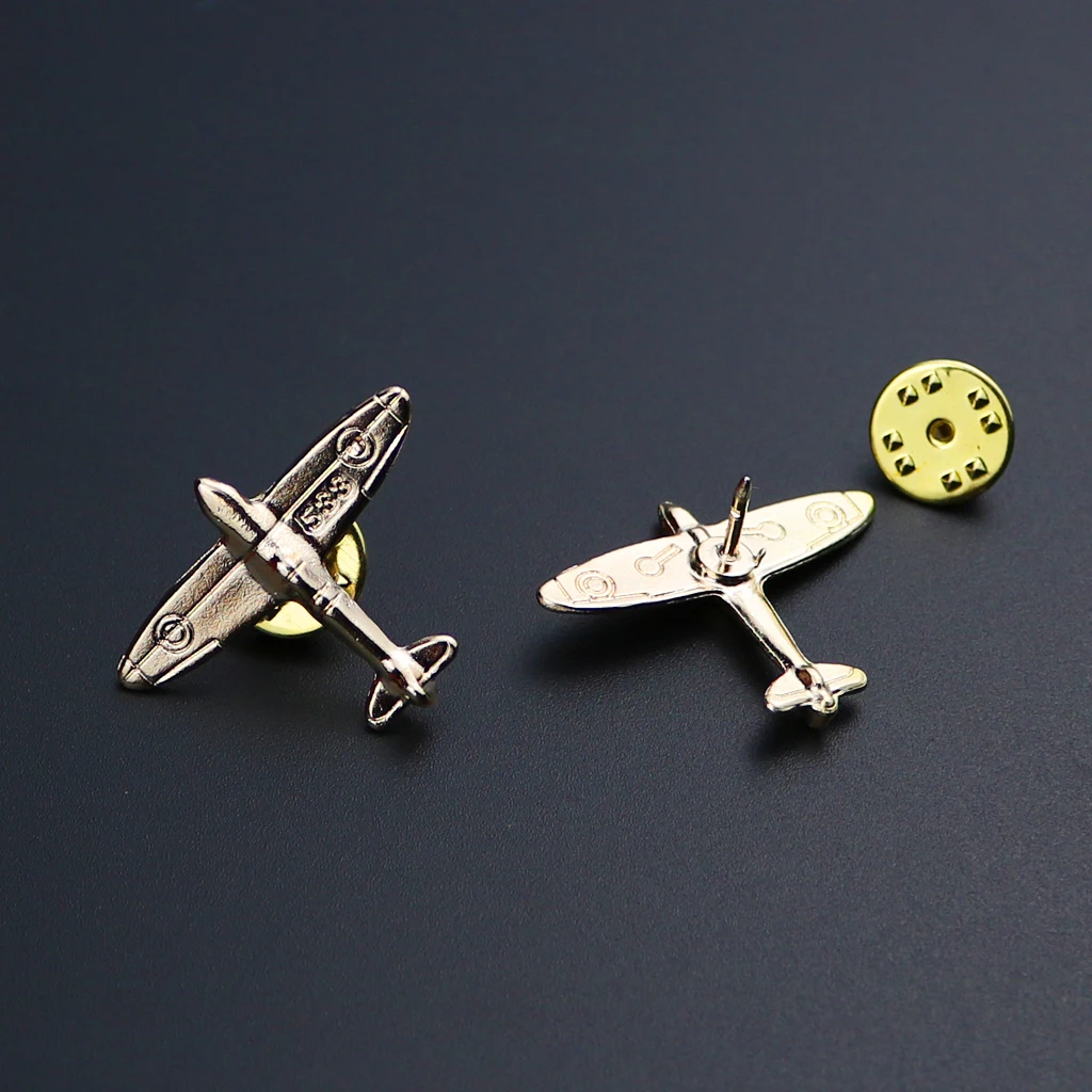 

1 Pair of Delicate Airplane Shirt Collar Tip Pins Brooches Small Gold Enamel Plane Brooches Women Men Costumes Aircraft Brooch