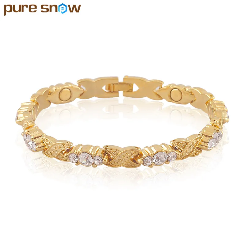 Чистый снег терапии камень ювелирные изделия цвета золота браслет женские из