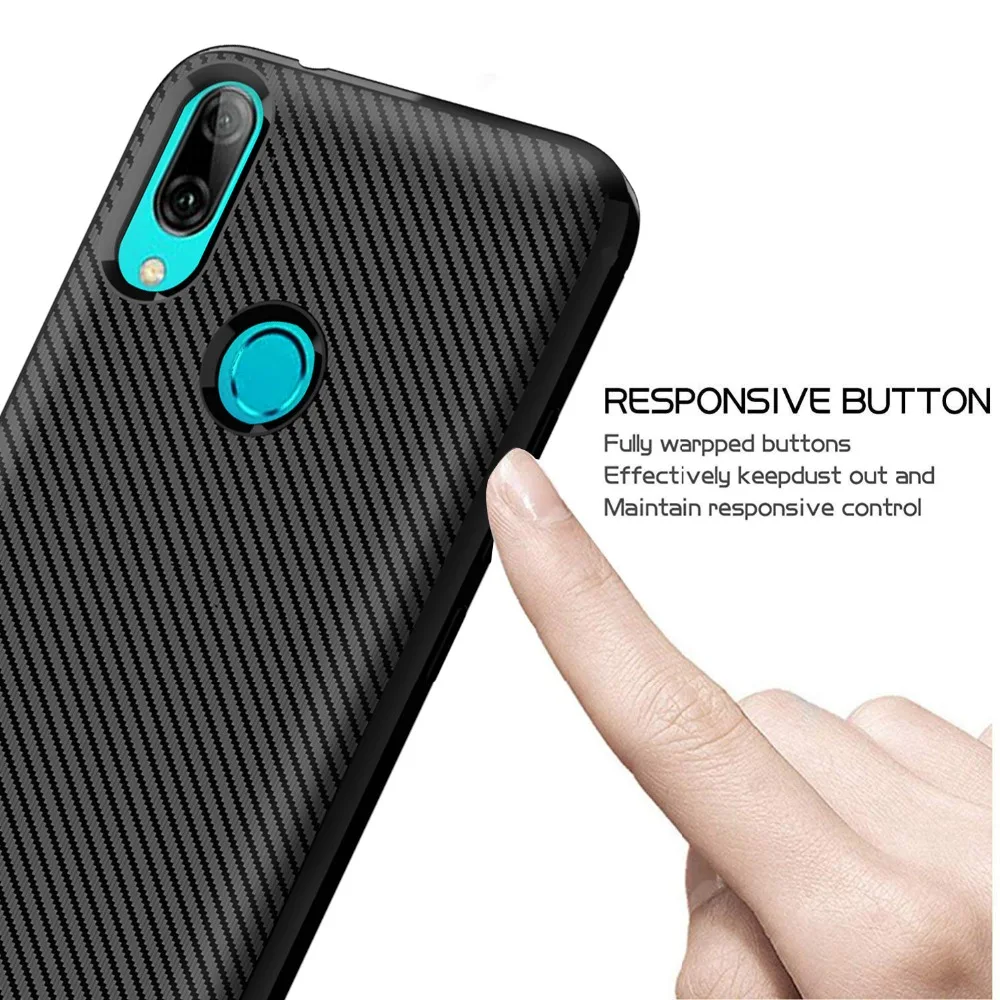 GKK чехол из углеродного волокна для Huawei P smart 2019 мягкий ТПУ усиленный слой анти-шок