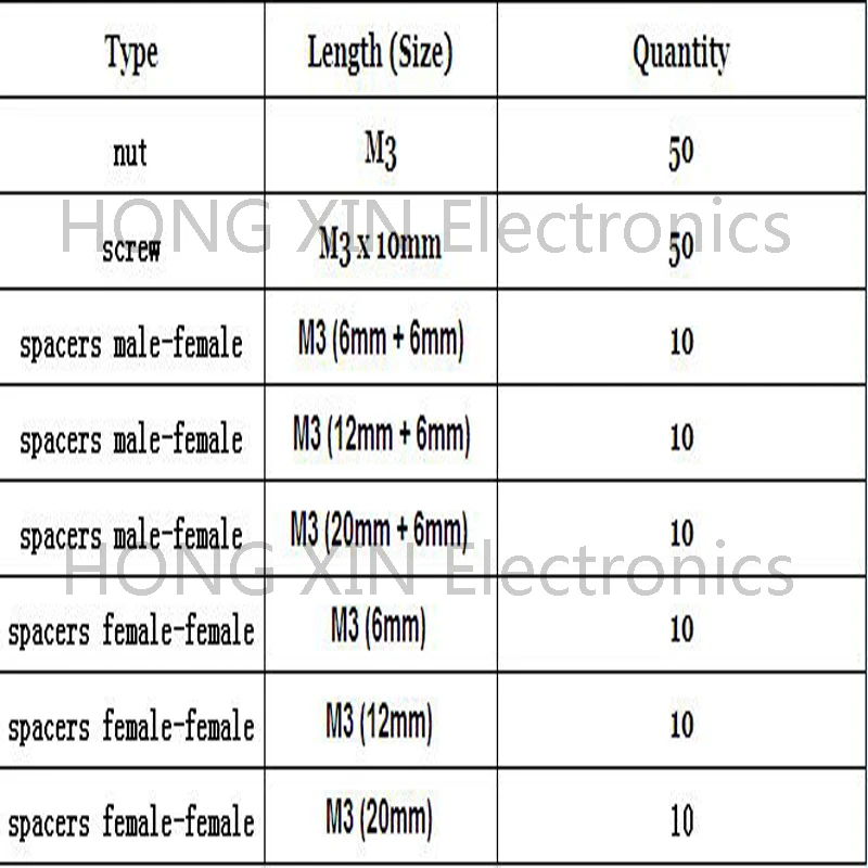 160 шт. набор нейлоновых черных быстрорежущих шестигранных проставок M3|spacers screw nut|m3