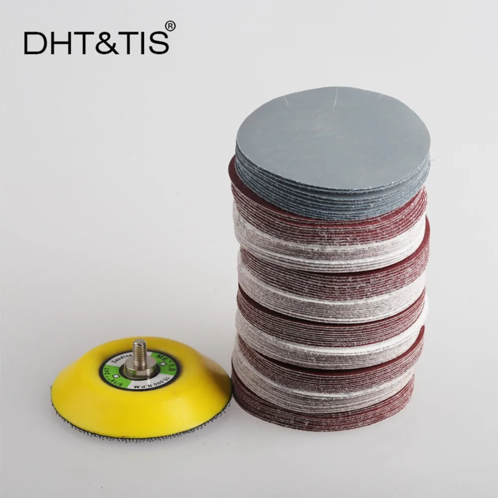 DHT & TIS 100 штук 3 "/75 мм смешанный шлифовальный диск Круглый абразивный Сухой