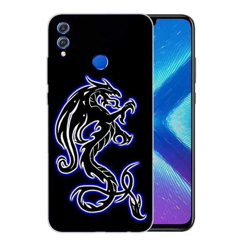 Красивый рисунок дракона матовый мягкий с рисунком из ТПУ чехол для Huawei Honor V20 8X 7 8