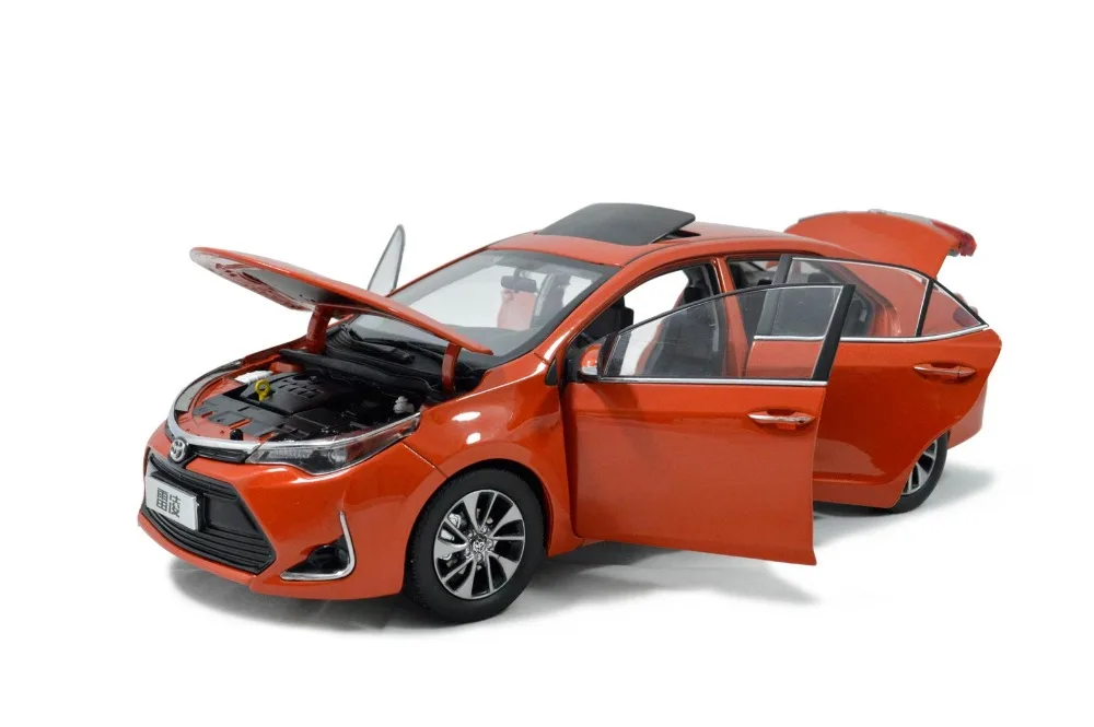 1/18 1:18 1 18 Масштаб Toyota Levin 2017 оранжевая статическая имитация Отлитый металлический