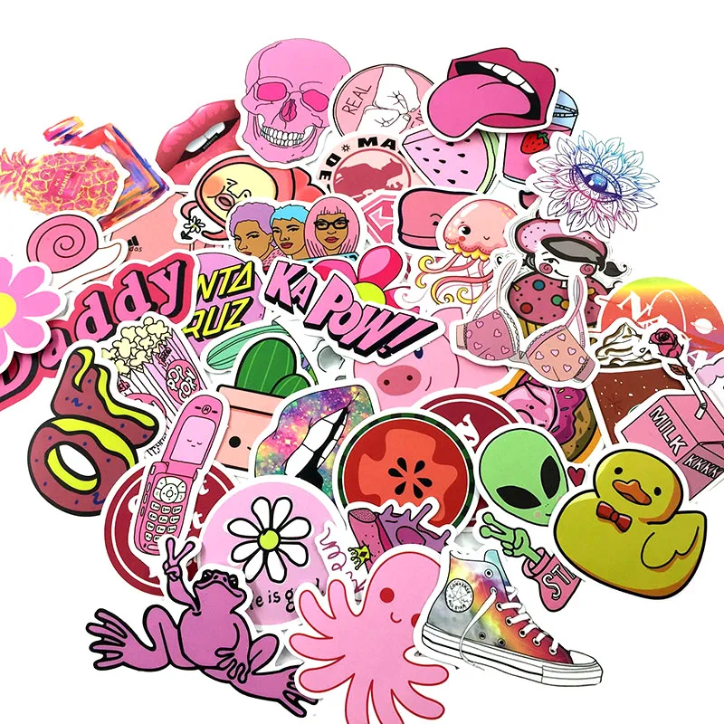 50 шт./лот розовая девушка Kawaii свинья наклейка с осьминогом для велосипеда мотоцикла телефона ноутбука путешествия багаж забавные наклейки Bomb