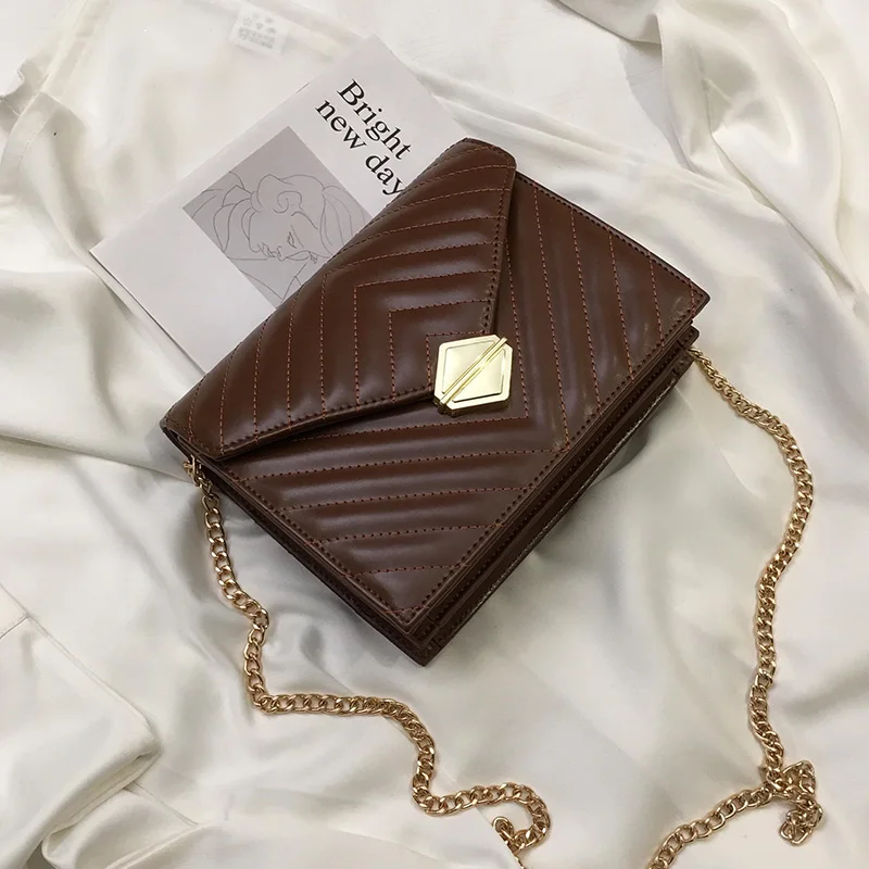 Женская сумка из ПУ кожи с цепочкой и замком|Сумки ручками| |