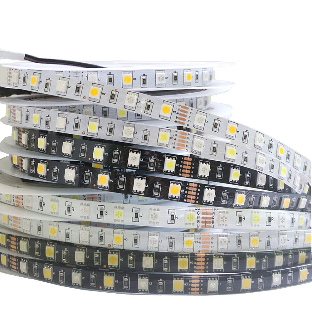 Светодиодная лента 5050 RGBW RGBWW DC 12V Гибкая лампа RGB + белый RGBW/RGB теплый 60 LED/m 5 м/лот 300