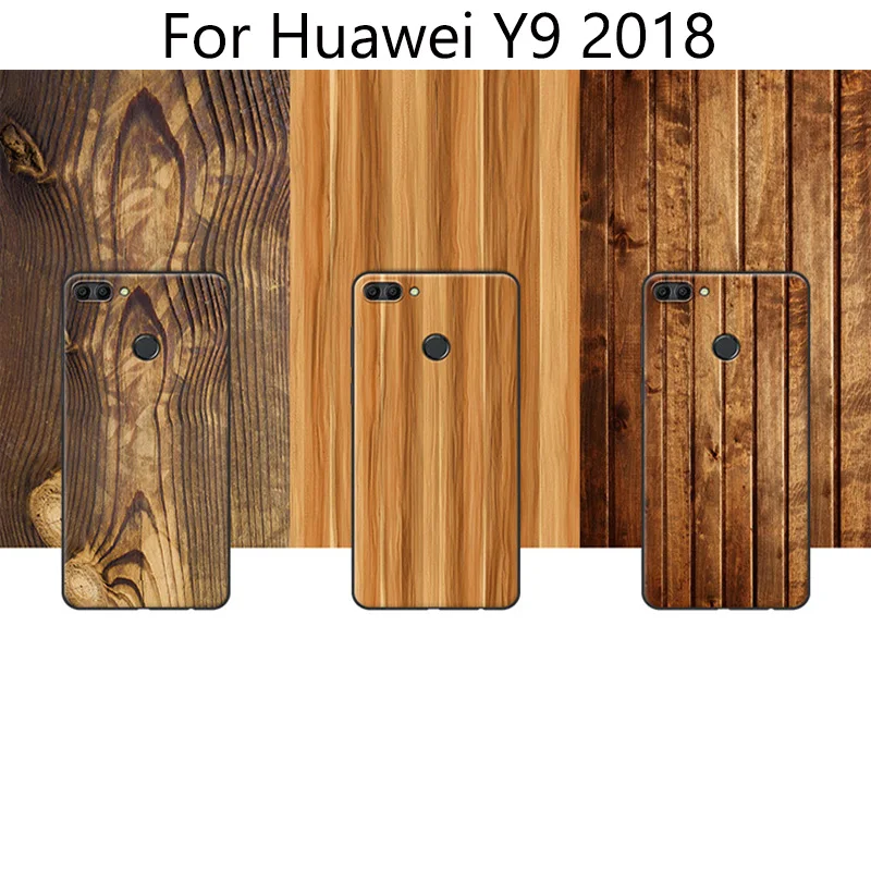 2 шт. чехлы с текстурой древесины для Huawei Y9 2018 мягкий чехол задняя крышка Y 9