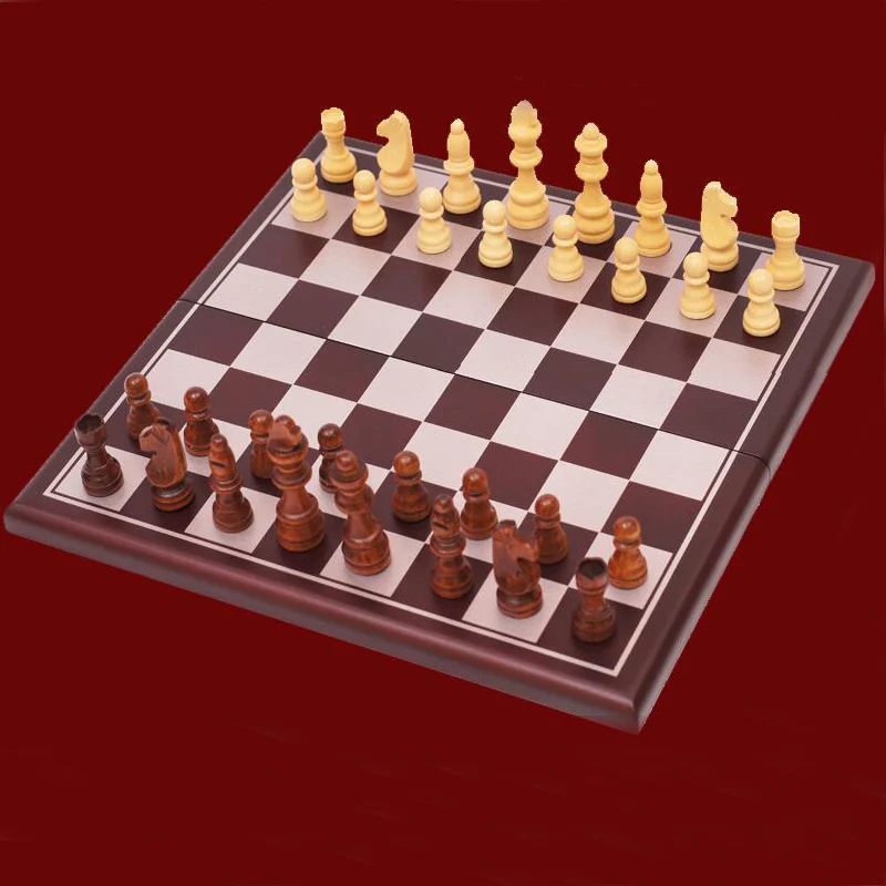 Деревянный Шахматный набор игра портативная в международные шахматы складная