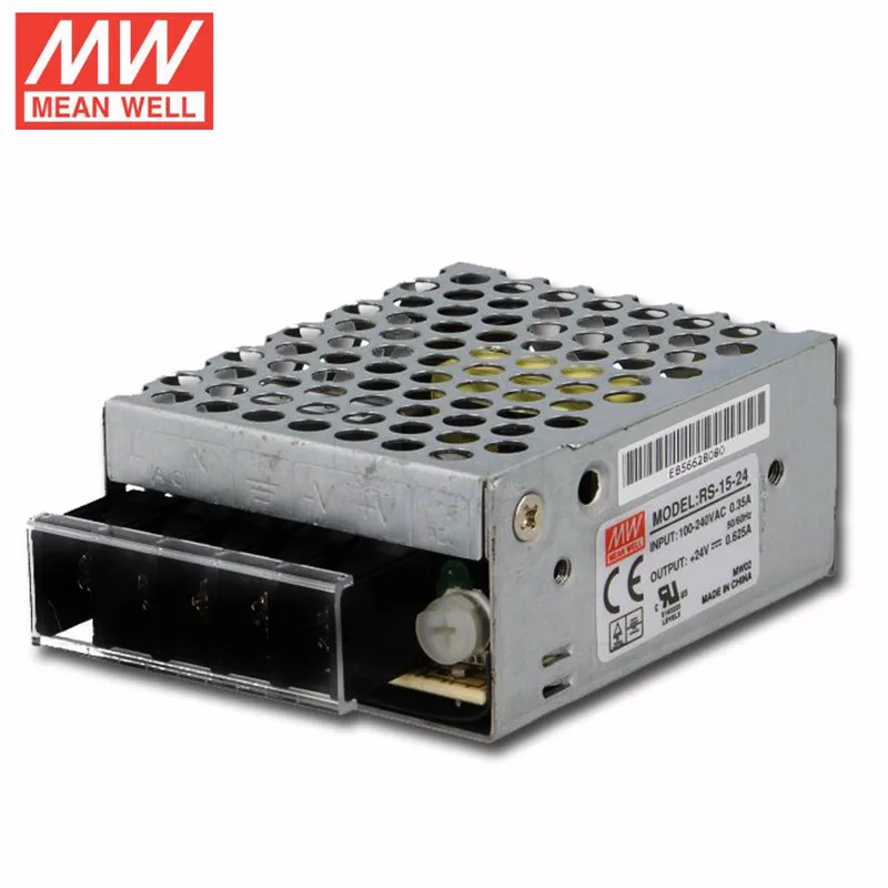 15 Вт 24 В smps питание цепи Meanwell RS 110VAC до 24VDC|24v smps|smps power supply24v supply |