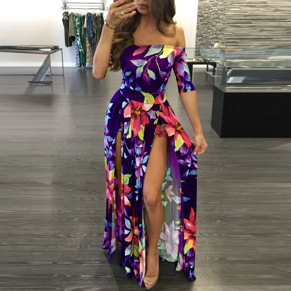 Сексуальное асимметричное летнее платье с принтом короткие женские платья до