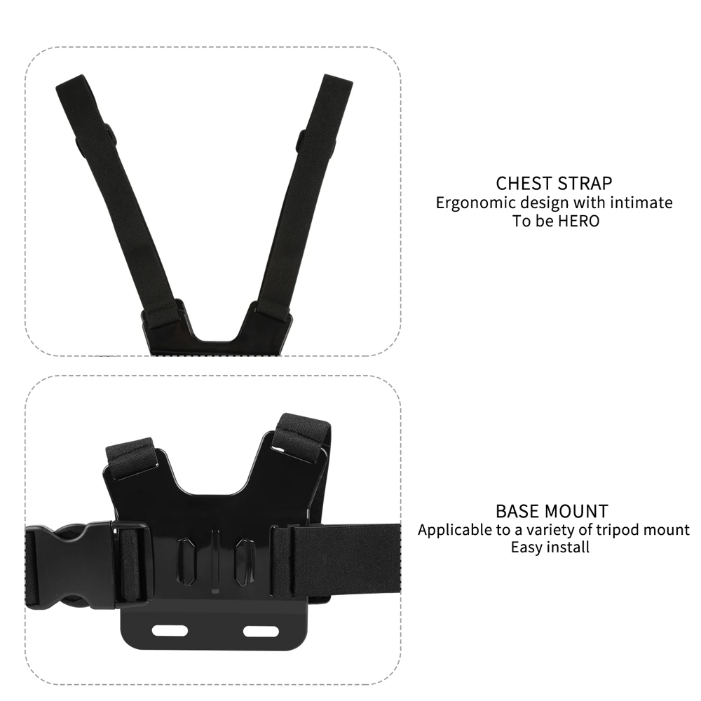 JMFOTO двухстороннее регулируемое нагрудное крепление для камеры GoPro Hero 6 5 4 3 SJCAM Xiaomi