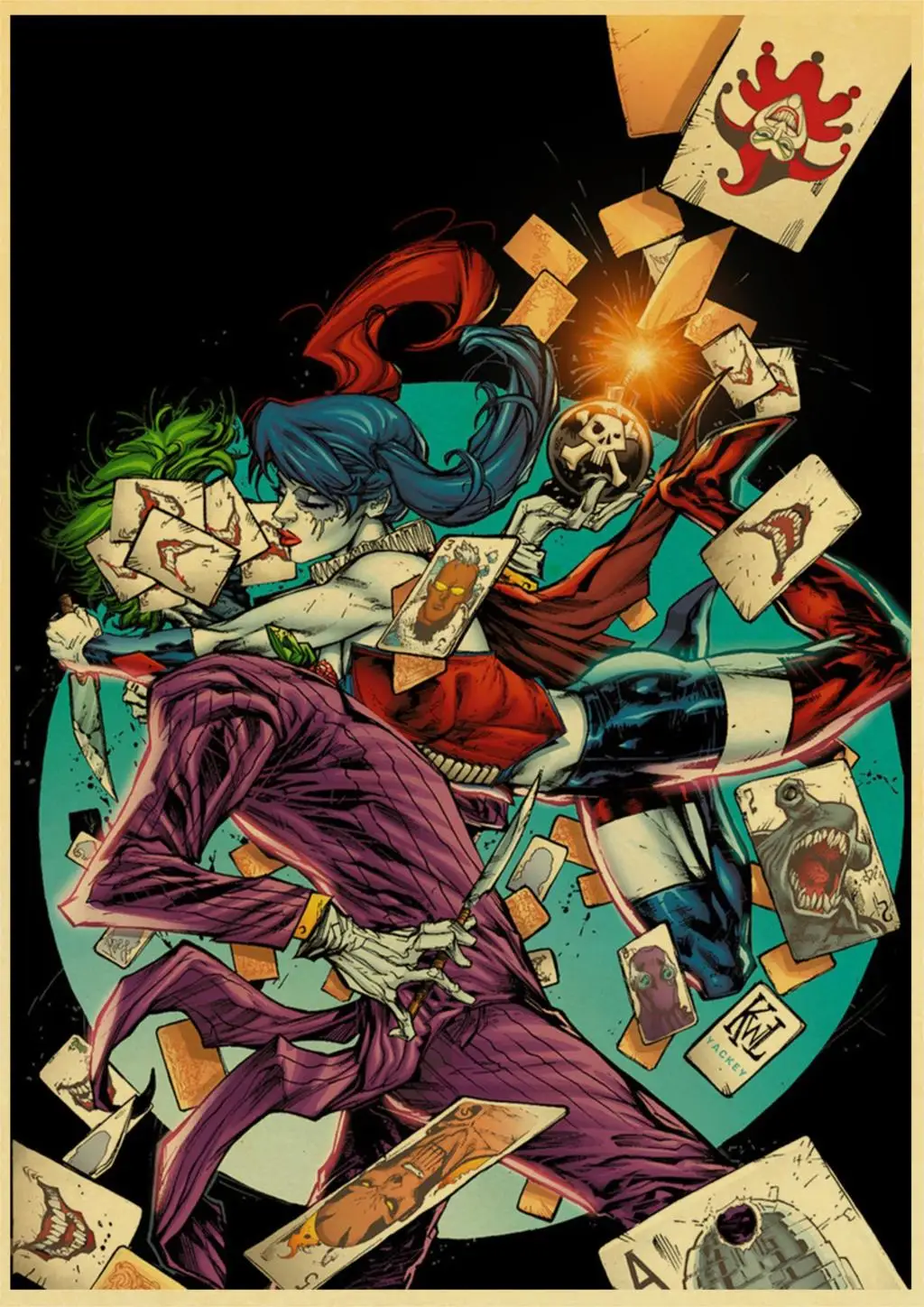 DC фильм серии Харли Квинн и Джокер ретро постер винтажный принты настенный Декор для дома Бар Кафе Настенная Наклейка живопись - Цвет: E138
