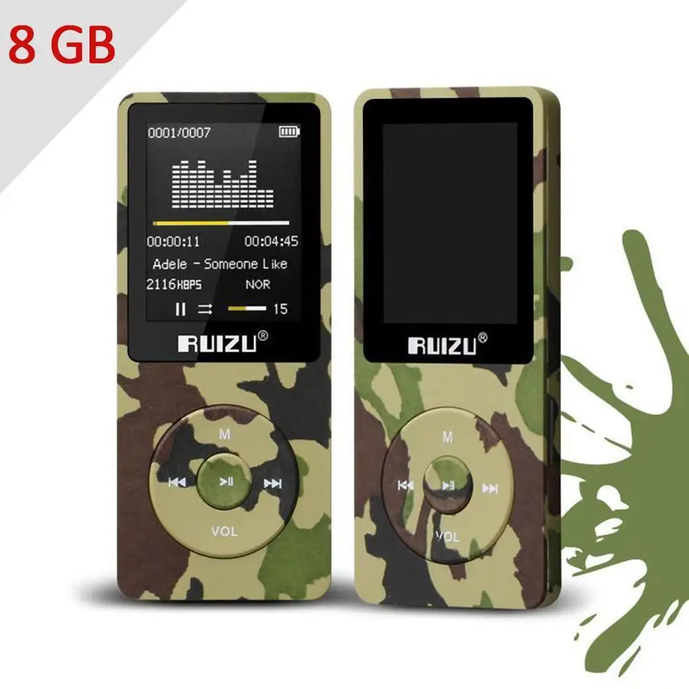 Ruizu X02 Портативный Спортивная цифровая видеокамера с Экран Hifi аудио Mp 3 мини музыки Mp3 плеер 8/16 Гб FM радио с Flac карты ЖК-дисплей Running Lossles