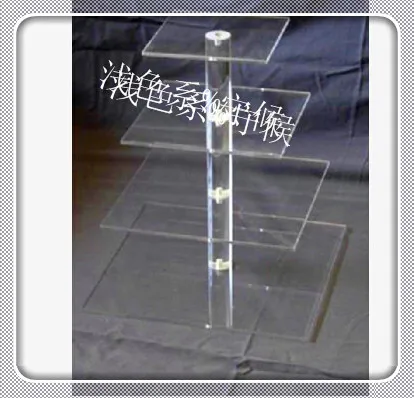 Квадратная акриловая стойка для торта 4 уровня|Украшения своими руками