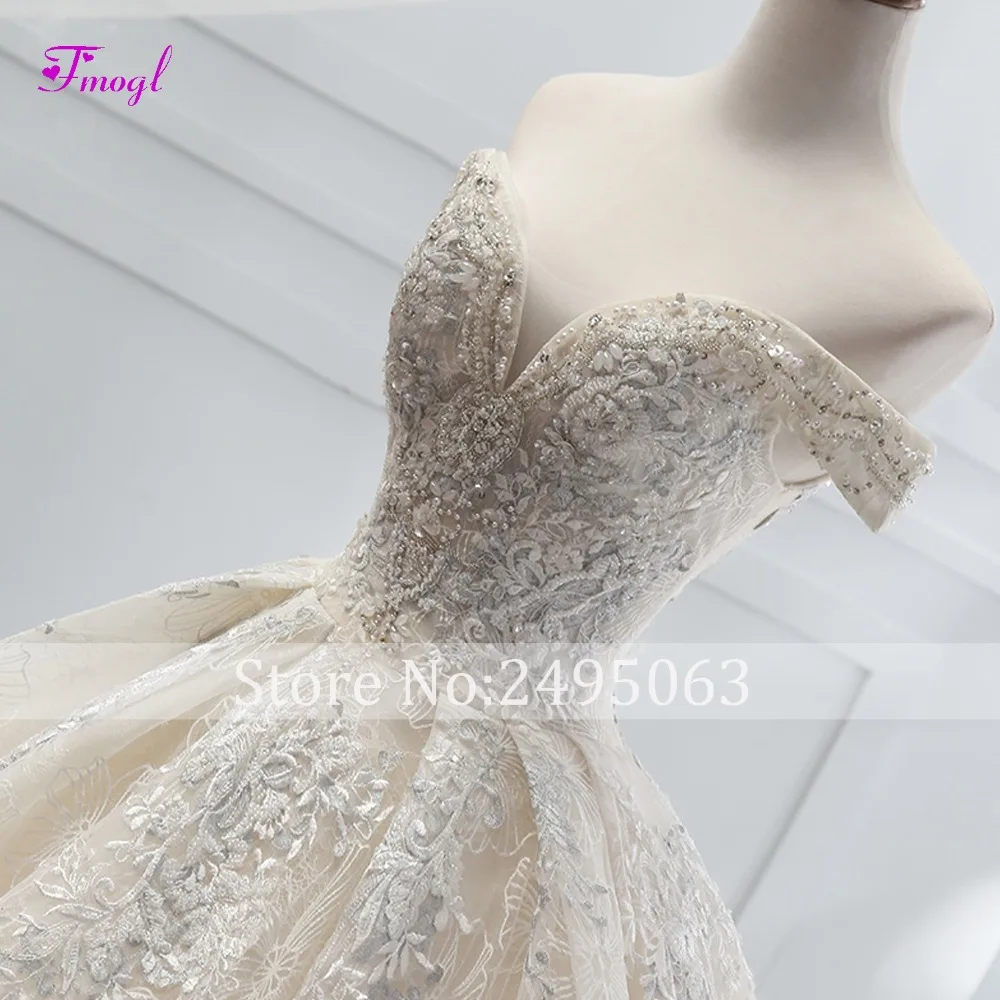 Fmogl Vestido de Noiva/кружевное свадебное платье трапециевидной формы с аппликацией в