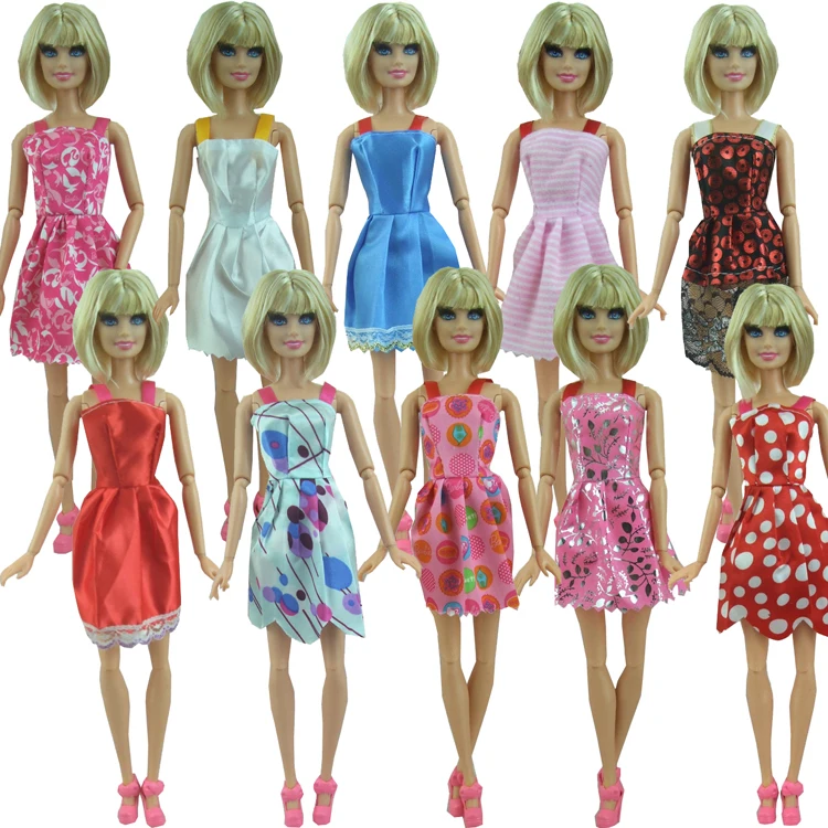

Discount promotion 5 Pcs a set Mix Sorts Newest Beautiful Handmade Party Clothes Fashion Dress For Barbie Doll Best Gift Toys