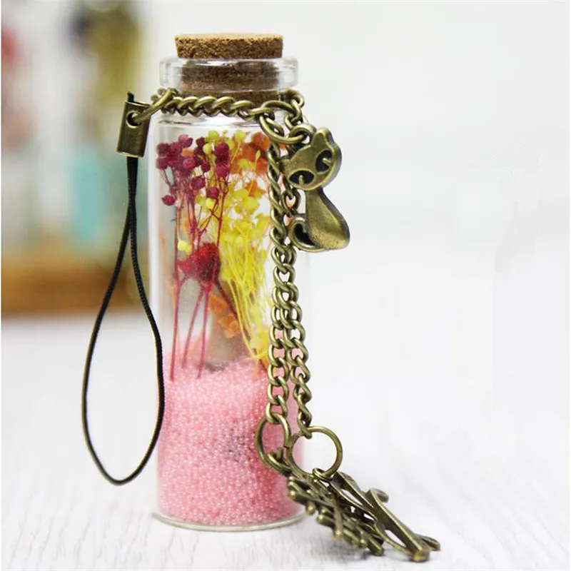 Креативный Мини стеклянные бутылек с цветком звездное небо дрейф бутылка