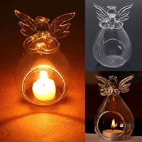new arrival crystal angel glass clear hanging candle holder romantic wedding dinner decor candlestick wholesale hot