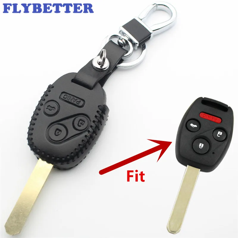 Чехол FLYBETTER из натуральной кожи с 4 кнопками и дистанционным управлением для Honda