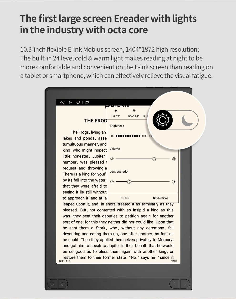 Новое поступление likebook mimas 10,3 дюймовый E-reader с восьмиядерным процессором 2 Гб ram, двойной передний светильник и andord 6,0 с рукописным текстом