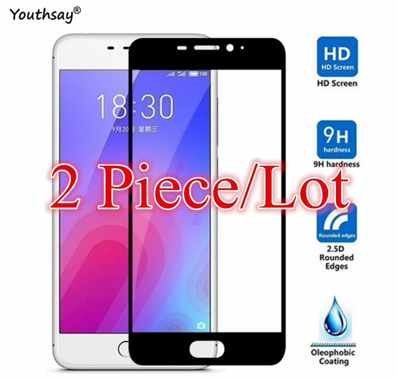 Protector de pantalla para Meizu M6, vidrio Protector de cobertura completa de pegamento para Meizu M6, vidrio templado para Meizu M6, Youthsay-0