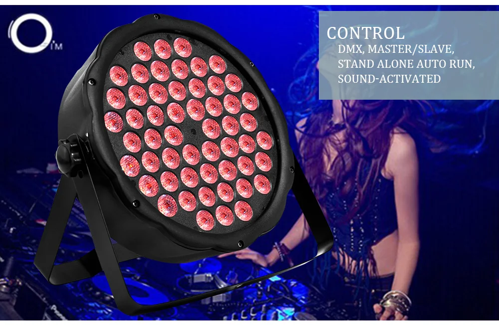 Led par can 54x3 Вт диско-светильник RGB светодиодный сценический светильник вечерние светильник s DMX-512 для dj Рождественский звук активный светодиодный плоский par dj светильник