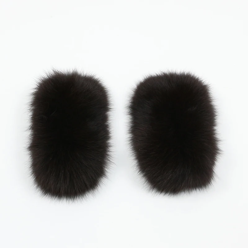 dark brown fox fur OFTBUY натуральный мех с манжетами, большой натуральный мех енота, Лисий мех, зимняя Новинка - Цвет: dark brown fox fur