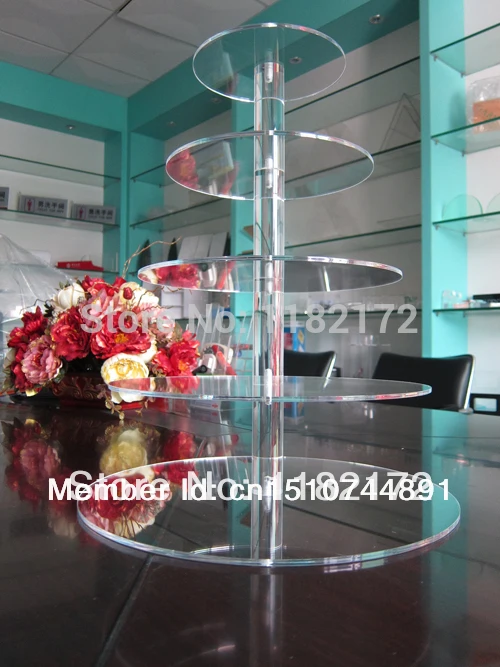 

YAXIN 5 Tier round shape free shiping Layout Beautiful grace Acrylic Cupcake Stand Party / Wedding / Festival Supplies