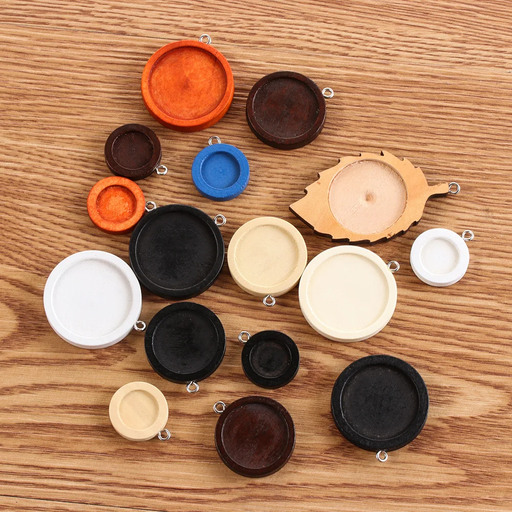 10 шт. полый деревянный круглый кронштейн для ожерелья основа ухода рамка