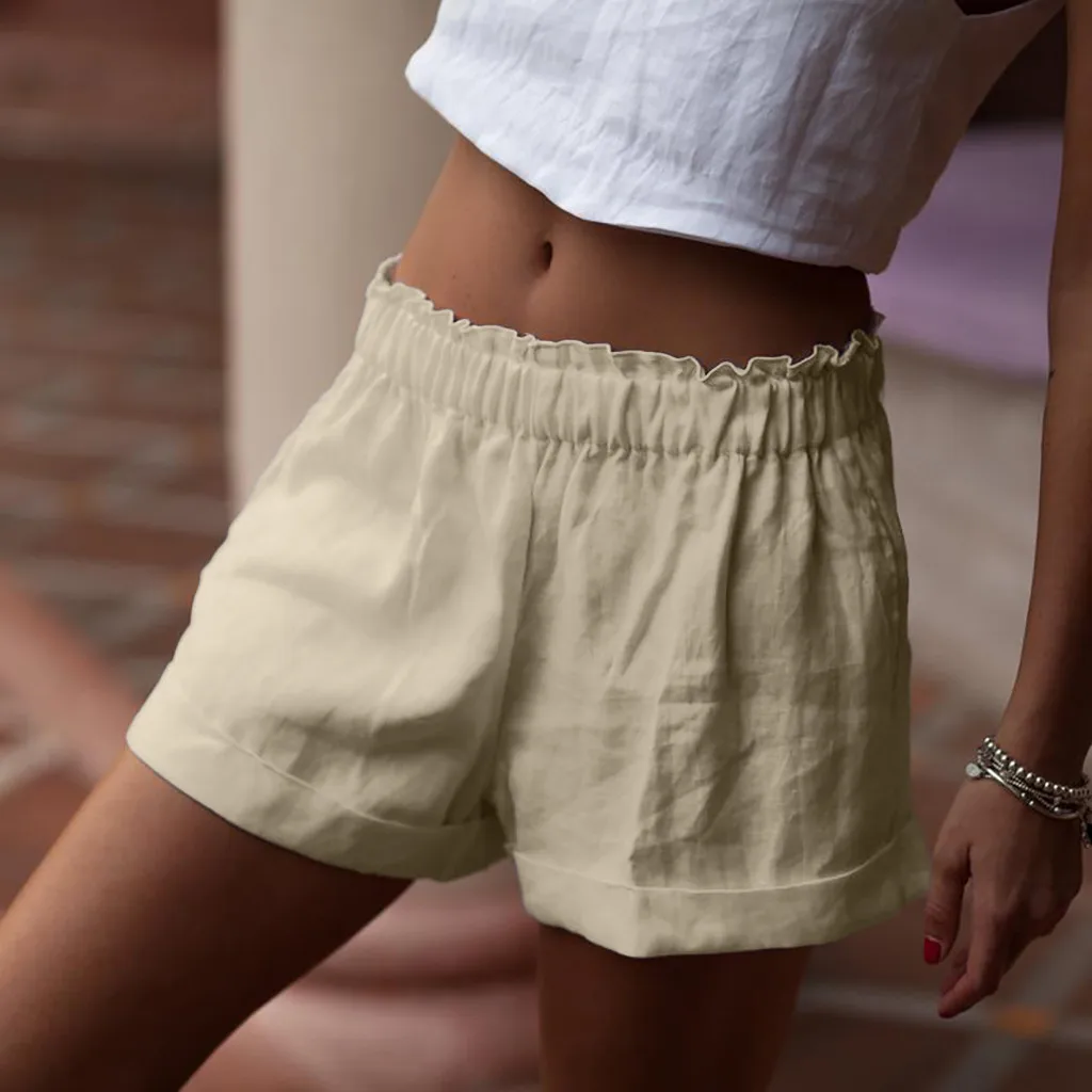 Женские шорты с завышенной талией летние карманами женские 2019|Женские шорты| |