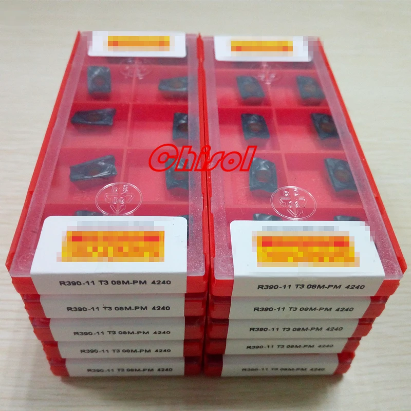 Высокое качество R390-11T304M-PM/R390-11T308M-PM 1025 1030 4240 твердосплавные фрезерные пластины вкладыш резака фрезерные режущие инструменты