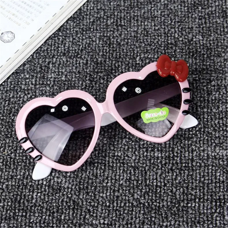 Модные детские солнцезащитные очки, милые детские очки принцессы Hello-Glasses высокого качества для мальчиков и девочек, очки кошачий глаз UV400