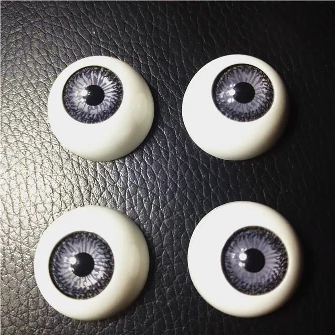 Gray color 4 шт.(2 пары) BJD 22 мм куклы с пластиковыми глазами аксессуары кукольные Reborn смешанные цвета полукруглые глаза игрушки аксессуары DIY - Цвет: Gray color
